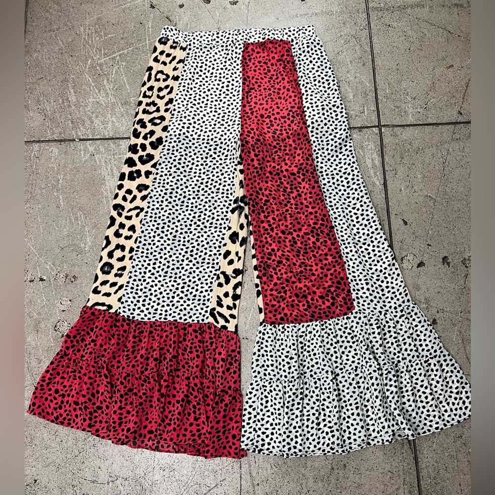 💚 3280. Spotted Leopard Tiered Pull On Pant